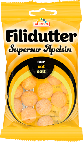 Fillidutter Supersur Apelsin 20x65g